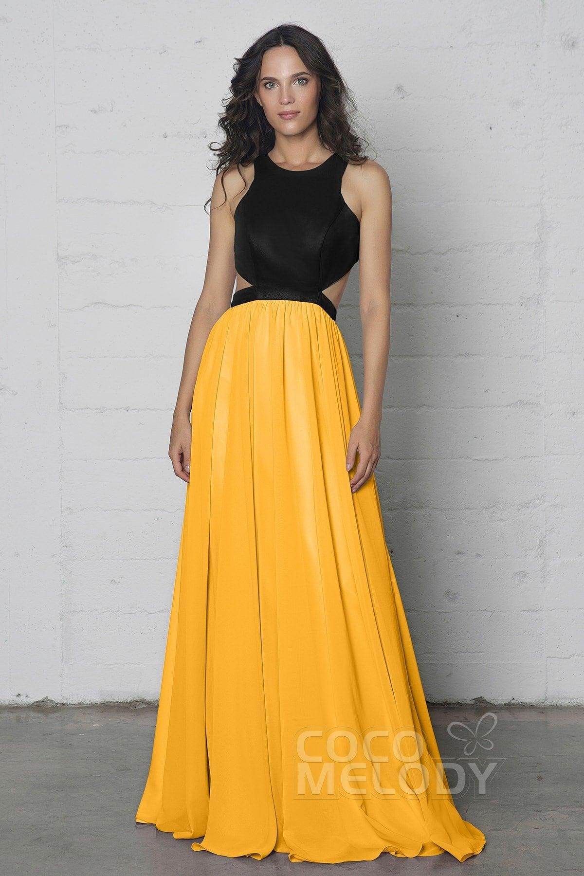 Sheath-Column Floor Length Chiffon Dress COZF17004 - COCOMELODY